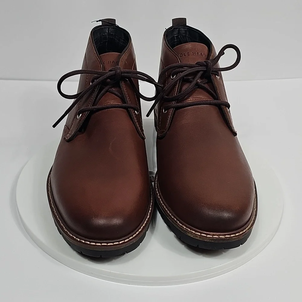 NIB Cole Haan Midland Lug Chukka Boots Dark Sequoia Leather 10.5 Water Resistant